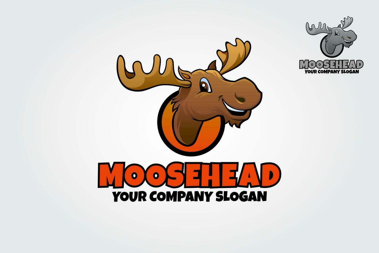 Vector logo illustration of the mighty moose.