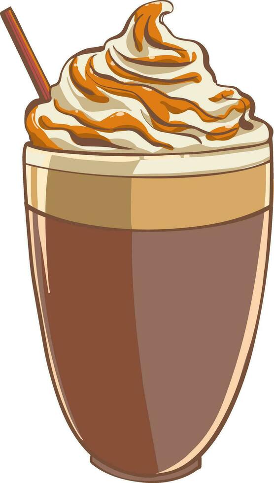 tall glass of coffee vector