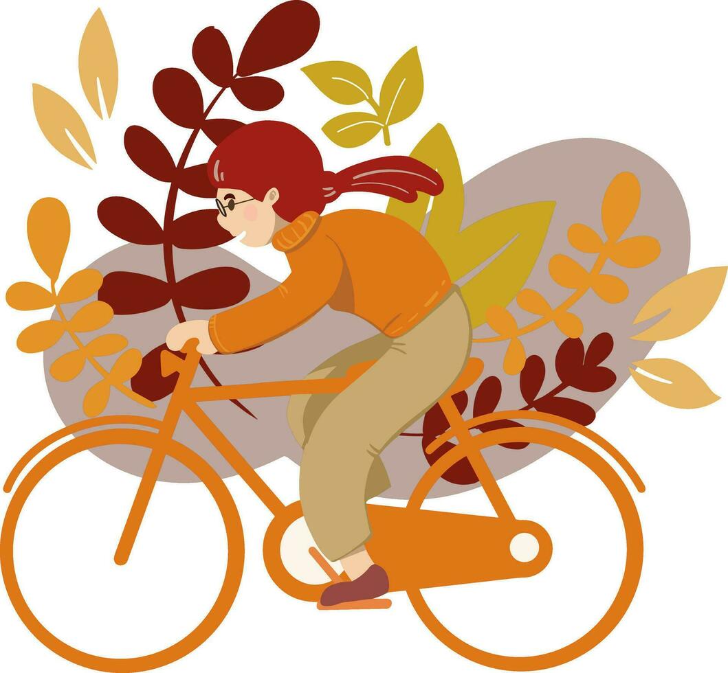 bicycle autumn sport activity vector