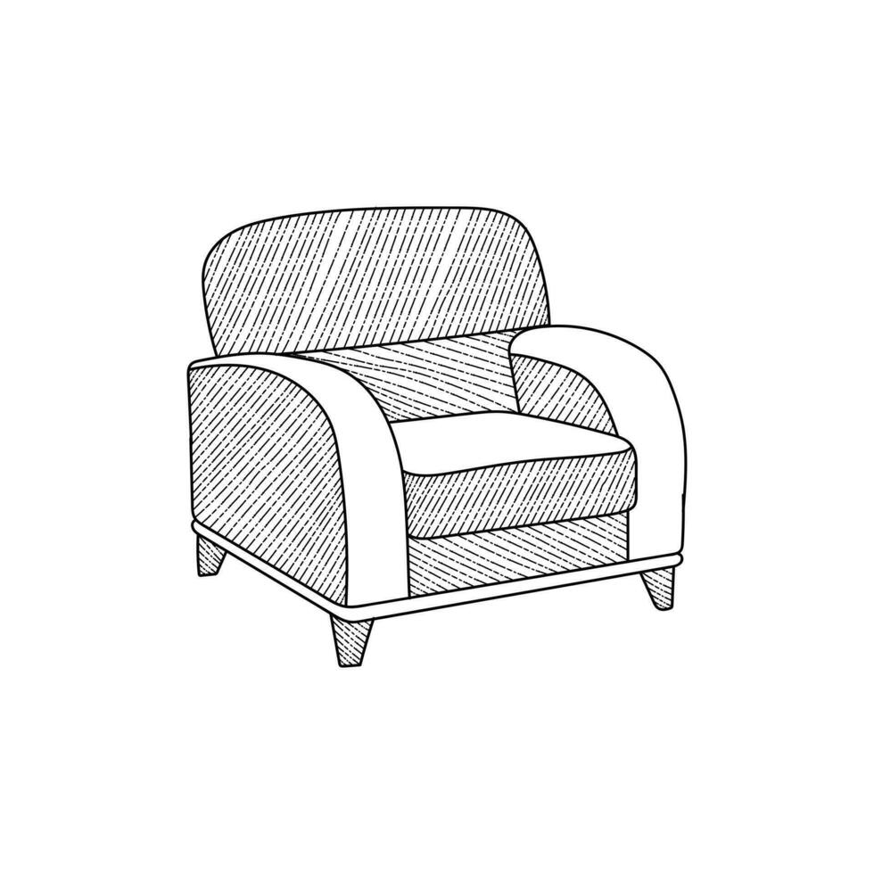 Chair Furniture or Interior Element Illustration design template, comfortable sofa icon vector