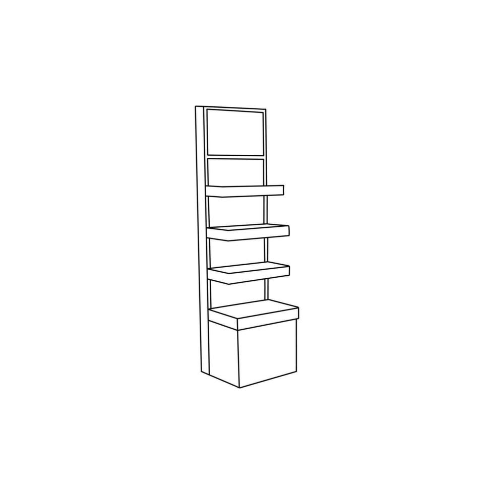 Shop Stand line art vector, icon minimalist illustration design template vector