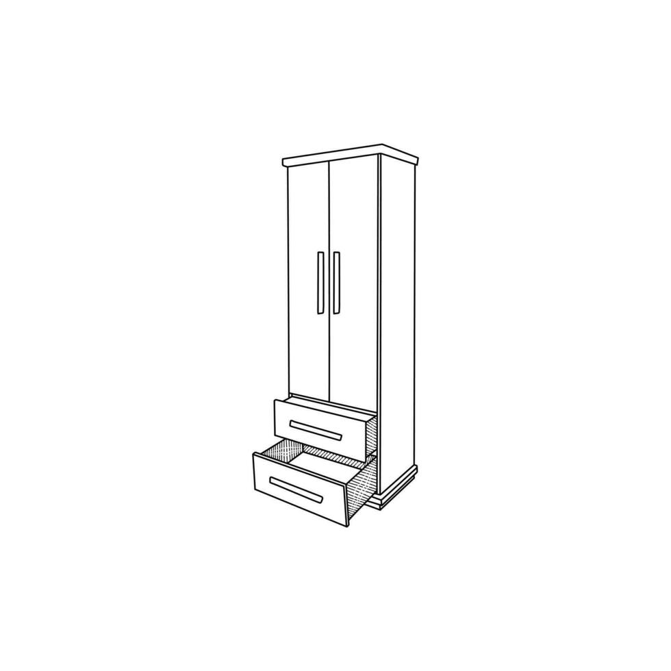 Cupboard icon line furniture minimalist logo, vector icon illustration design template, suitable for your company