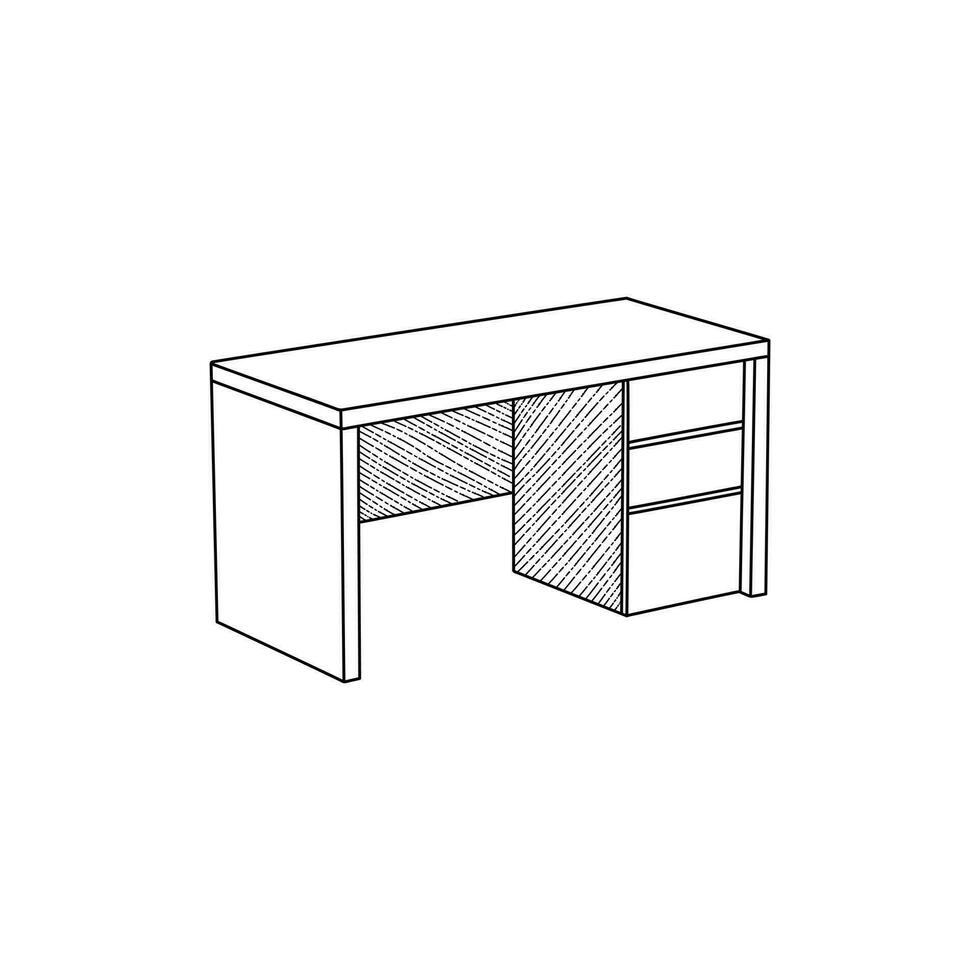 cajón mesa icono línea minimalista interior diseño, ilustración vector diseño plantilla, adecuado para tu empresa