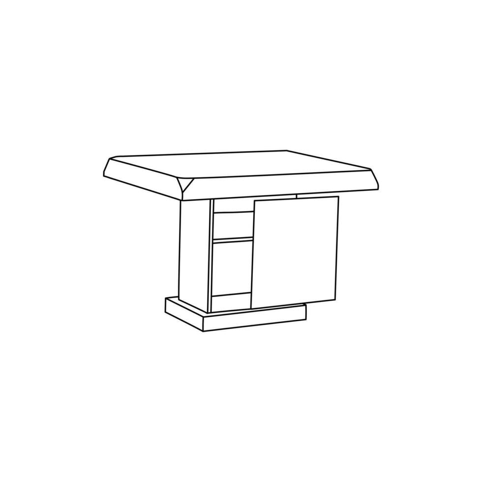 Dining Table icon Furniture line art vector, minimalist illustration design vector