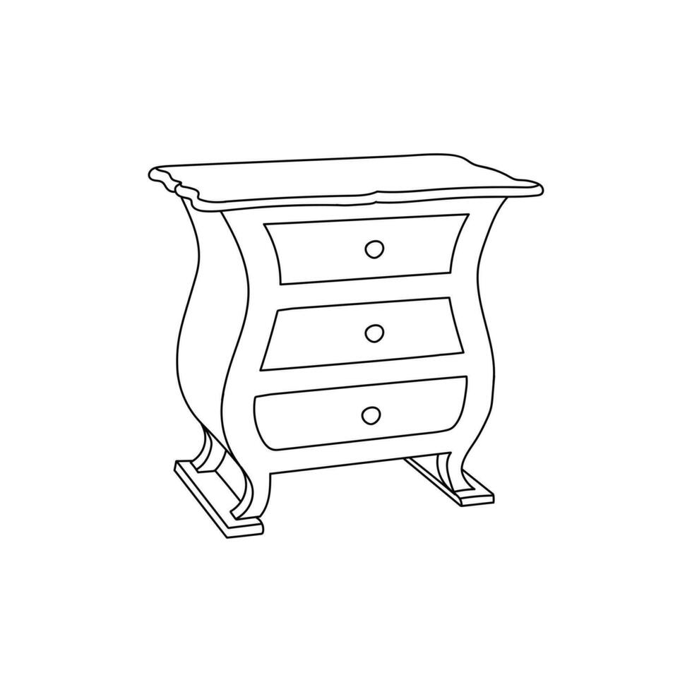 Cupboard line art design template, vector symbol, sign, outline illustration.