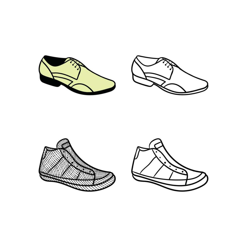 icono conjunto de zapato hombre diseño plantilla, elemento gráfico ilustración diseño logo, logo para tu empresa y etc. vector