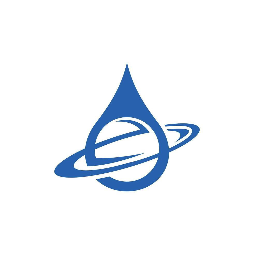 agua soltar planeta orbita circulo logo diseño, adecuado para ninguna negocio relacionado a agua y mundo. vector