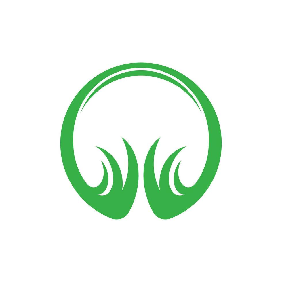 Grass in circle logo design template vector, suitable for your company vector