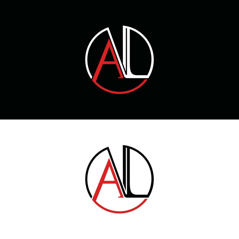 AL initial letters linked circle illustration design template, suitable for your company vector
