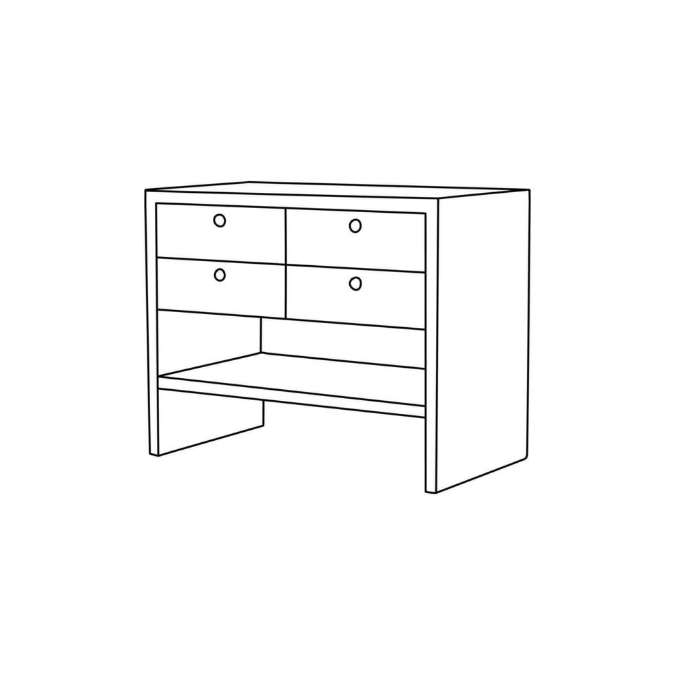 mesa mueble icono interior diseño plantilla, línea Arte vector minimalista ilustración diseño