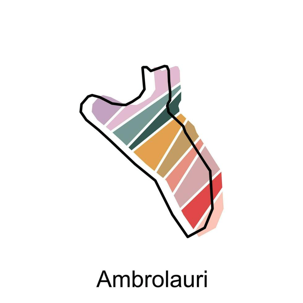 Ambrolauri map and vector flag template. Stylized vector Georgia map showing big cities