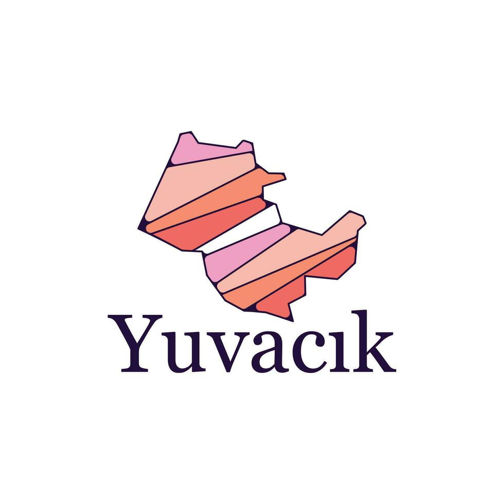 Vector graphic of Yuvacik map City of Turkey country, Graphic Element Illustration Template Design.