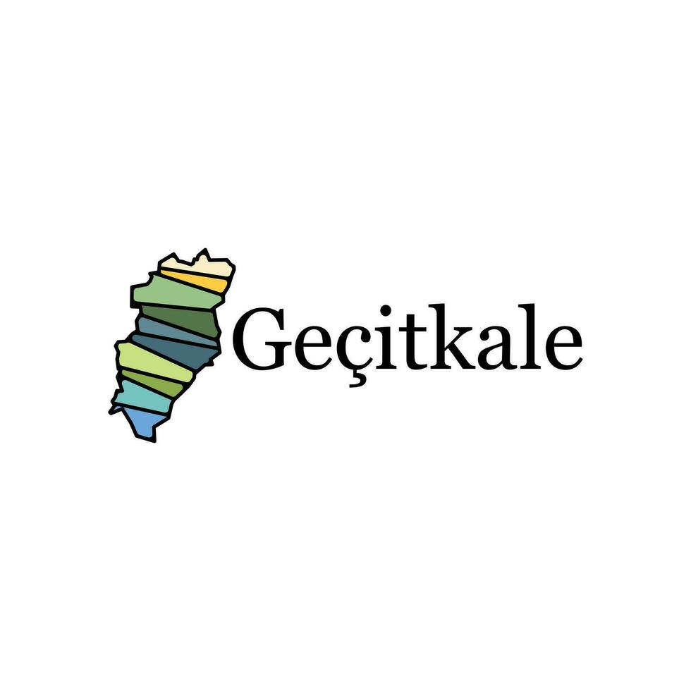 Gecitkale country map, the state administrative subdivision of Turkey design template vector