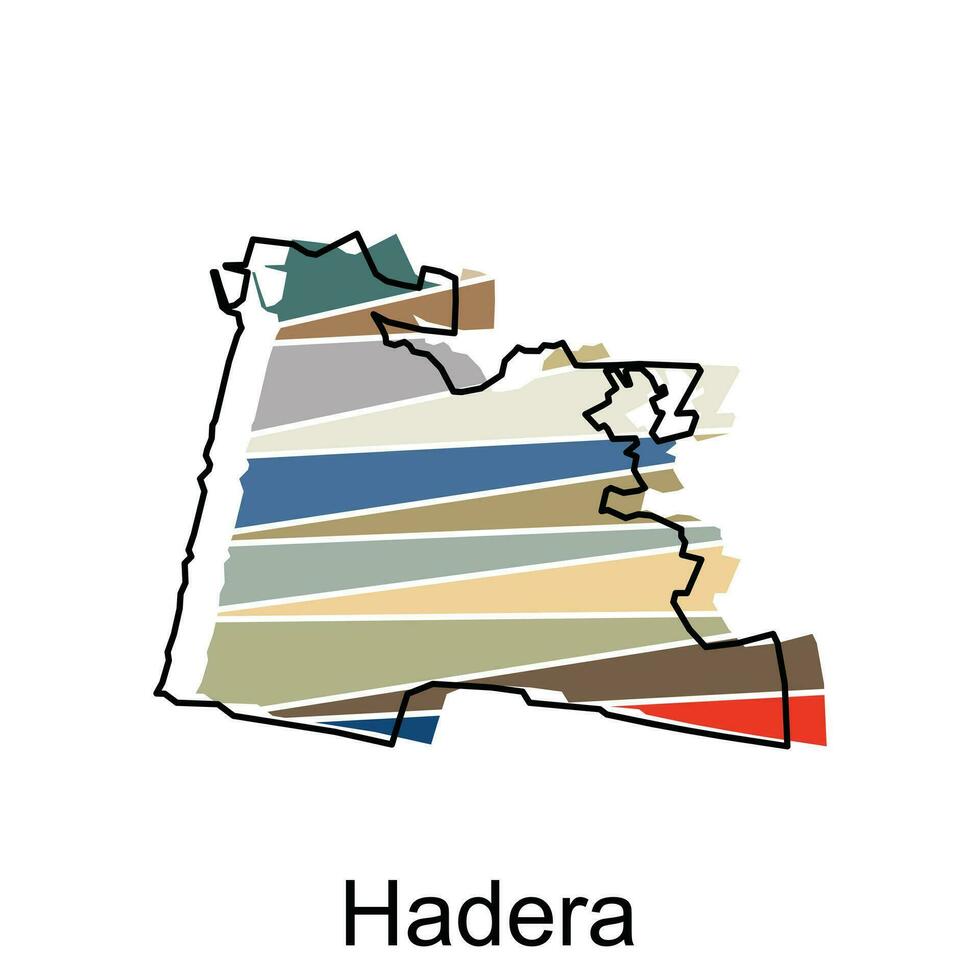 hadera mapa icono vector ilustración, mapa es destacado en el Israel país, ilustración diseño modelo