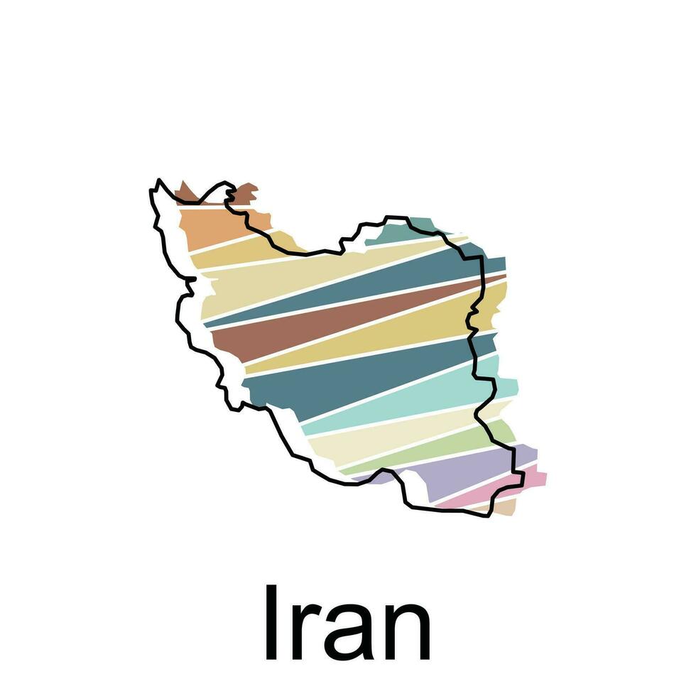 Vector file map of Iran, Iran regions map illustration design template