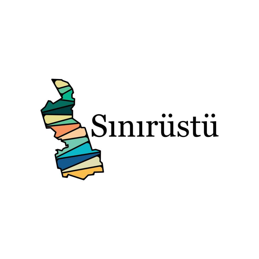 sinirustu ciudad de Turquía geométrico mapa vistoso creativo logo, elemento gráfico ilustración diseño plantilla, logo para tu empresa vector