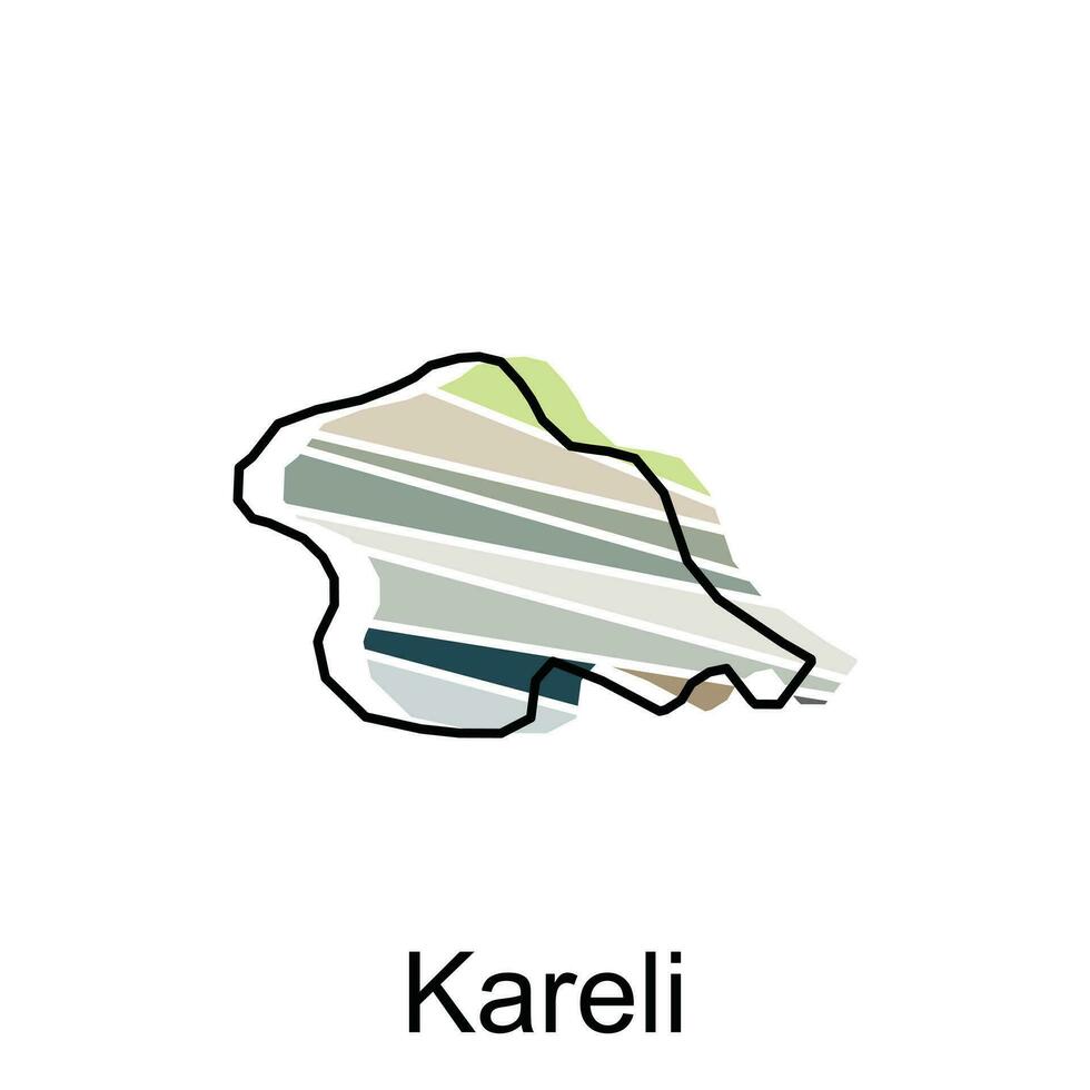 Kareli flag and map illustration vector, Georgia Map Vector Design Template