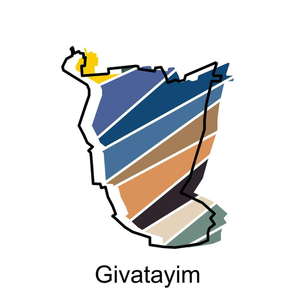 Givatayim map icon vector illustration, Map is highlighted on the Israel country, illustration design template