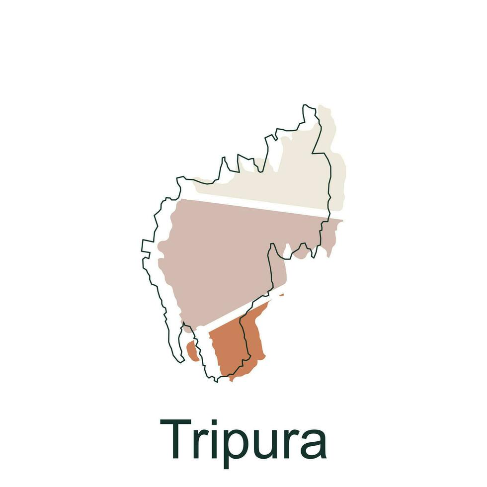 tripura mapa vector ilustración con línea moderno, ilustrado mapa de India elemento gráfico ilustración diseño modelo