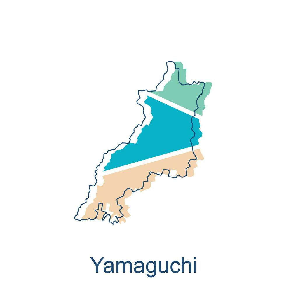 vector map of Yamaguchi modern outline design, Borders of Japan for your infographic. Vector illustration. design template