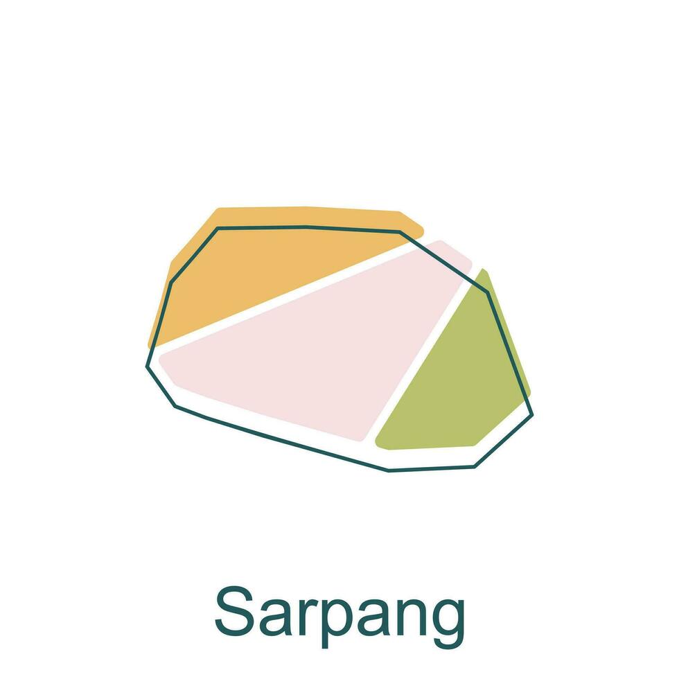 Map of Sarpang geometric line modern design template, illustration vector of Bhutan Map.