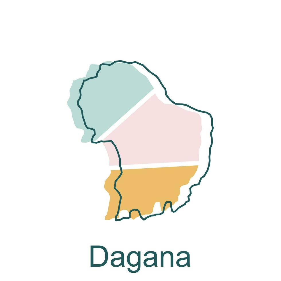 Map of Dagana geometric line modern design template, illustration vector of Bhutan Map.