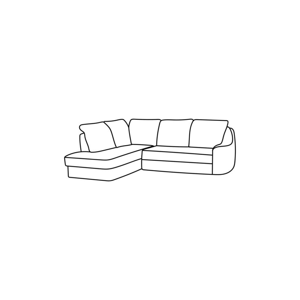 Interior Logo Graphic Vector Design with Sofa line, illustration vector template