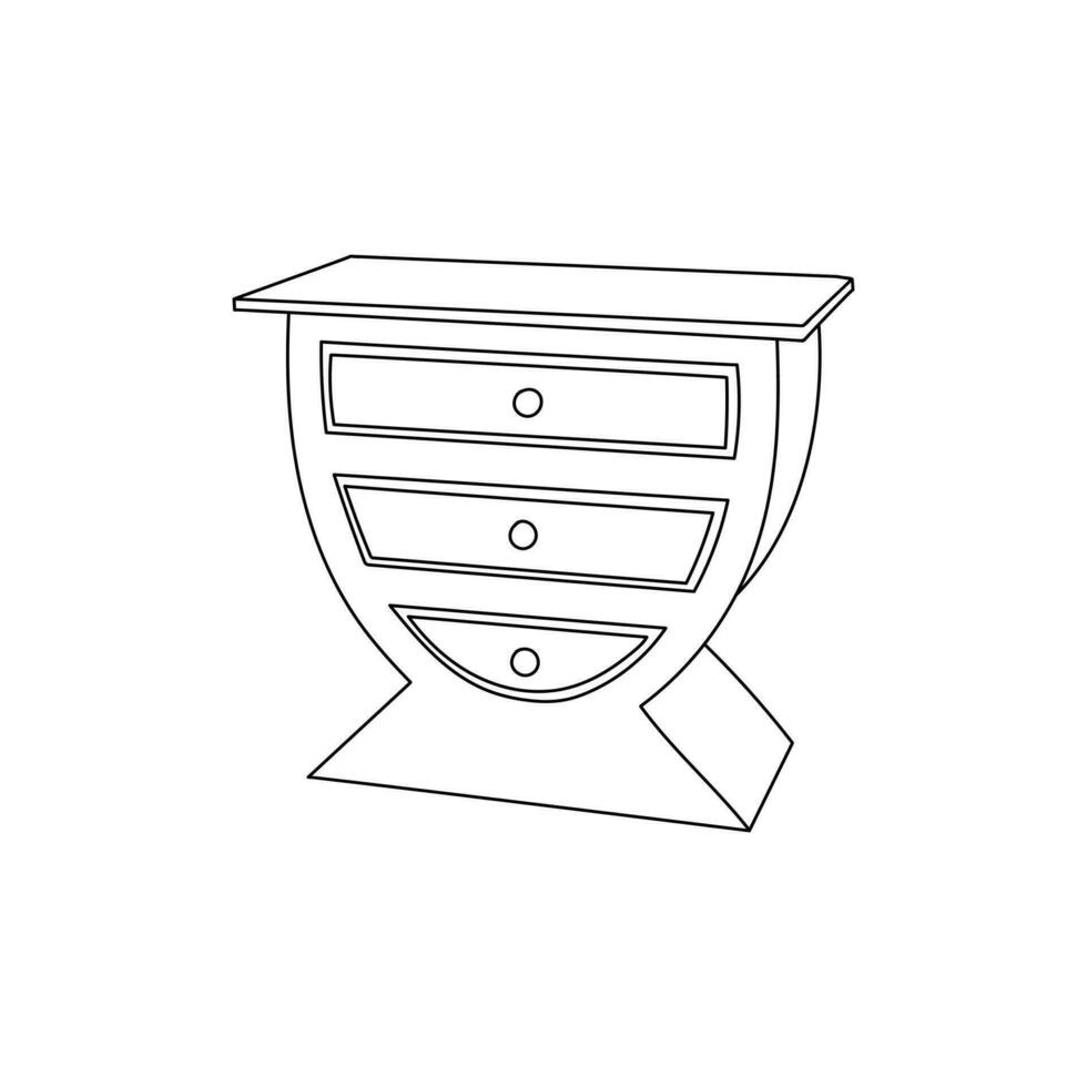 icon Furniture design of Cupboard line art vector, minimalist illustration design vector