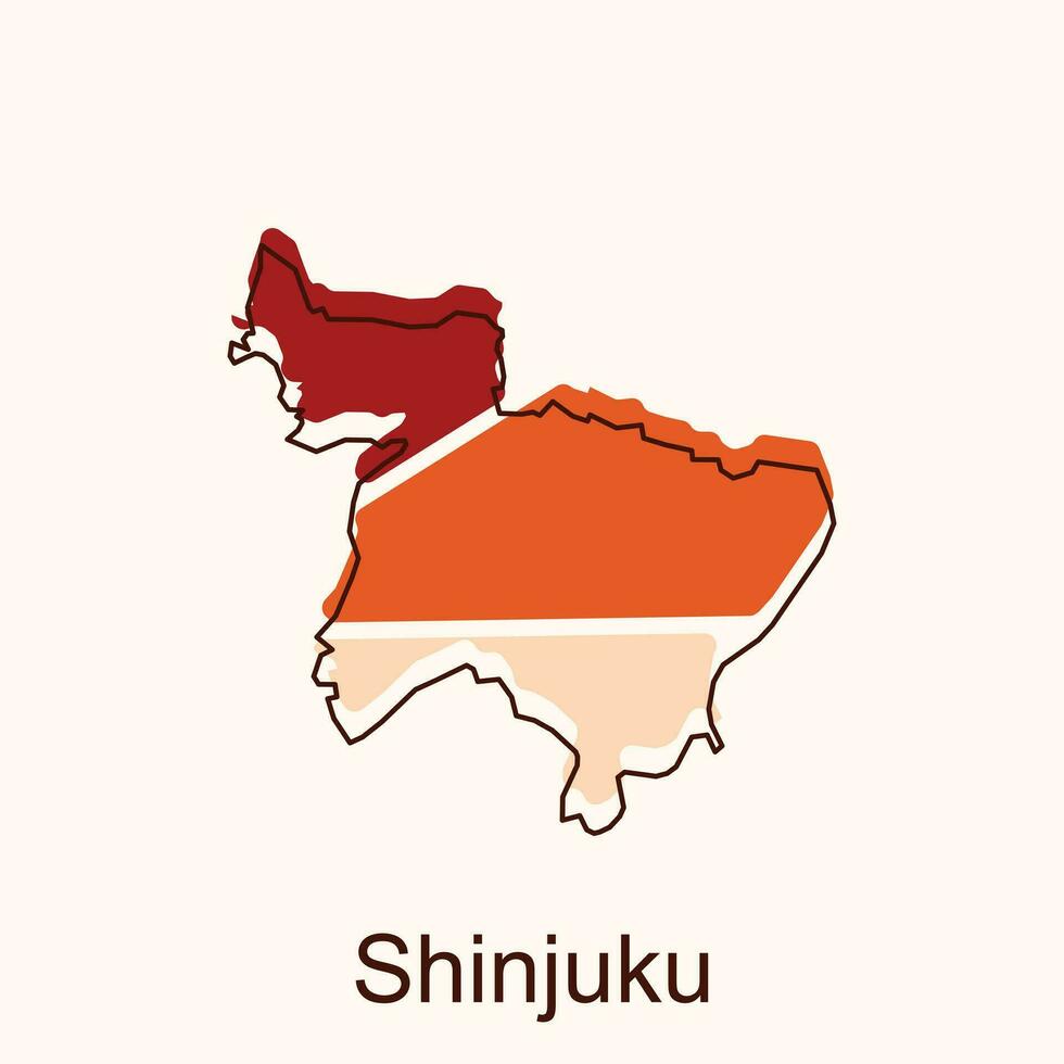 vector map of Shinjuku modern outline, High detailed vector map Japan illustration vector Design Template, suitable for your company