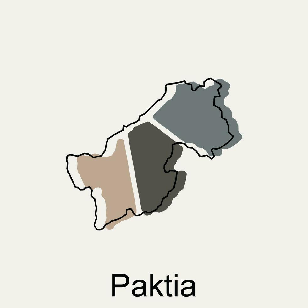Map of Paktia province of afghanistan line modern illustration design, element graphic illustration template vector