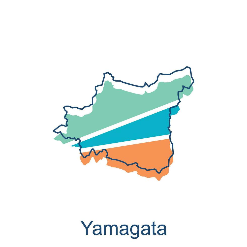 vector map of Yamagata modern outline design, Borders of Japan for your infographic. Vector illustration. design template