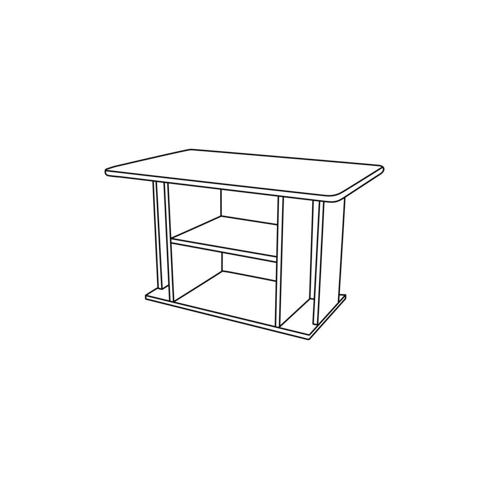 icon Furniture of Table simple line art vector, minimalist illustration design vector