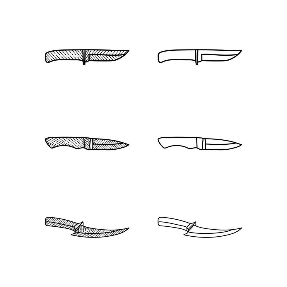 conjunto de cuchillo herramienta línea ilustración recopilación, con moderno vector concepto. adecuado para tu empresa