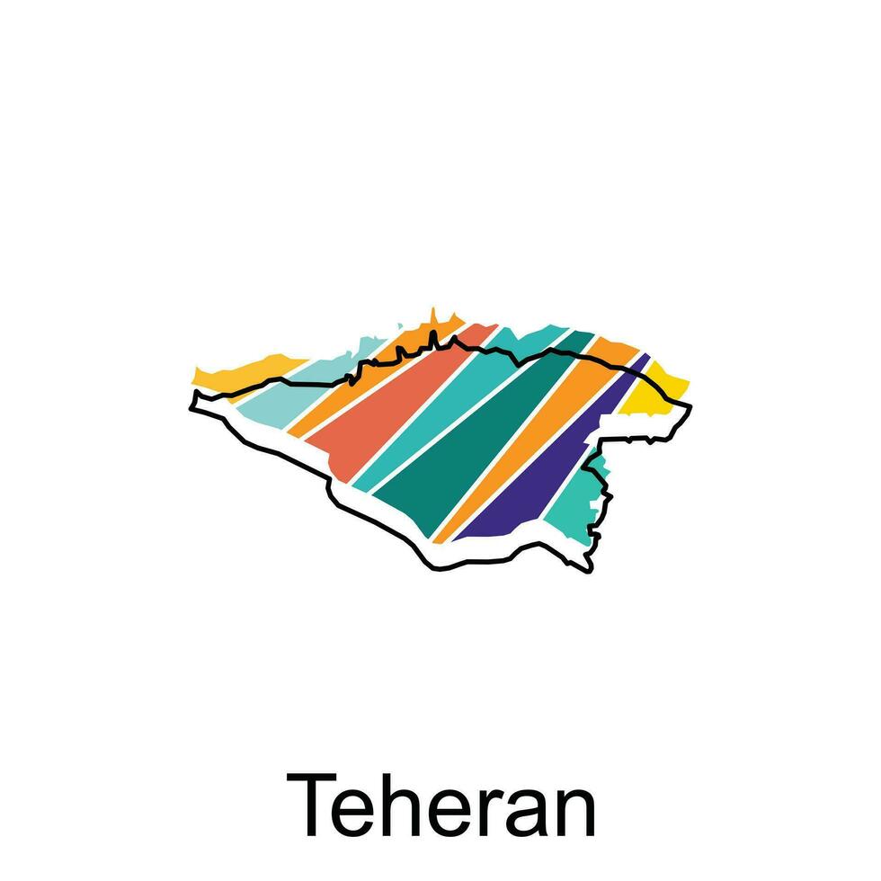 Teheran Highlighted on Iran Map, illustration design template vector