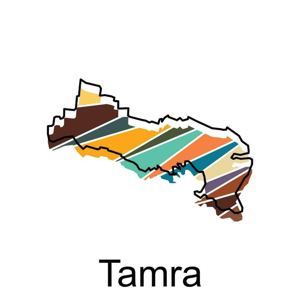 vector file map of Tamra, Outline Map of Israel country Vector Design Template. Editable Stroke