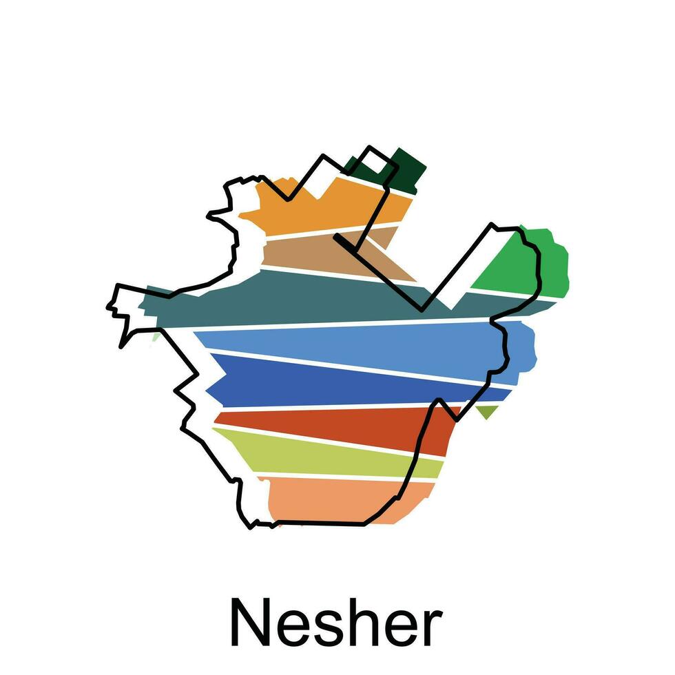 nesher en un geográfico mapa icono diseño, mapa es destacado en el Israel país, ilustración diseño modelo vector