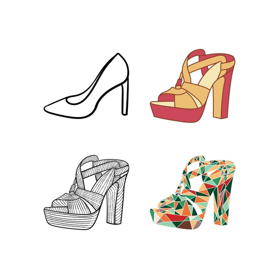 Set Of High Heels Woman icon design illustration template vector, suitable for your company vector