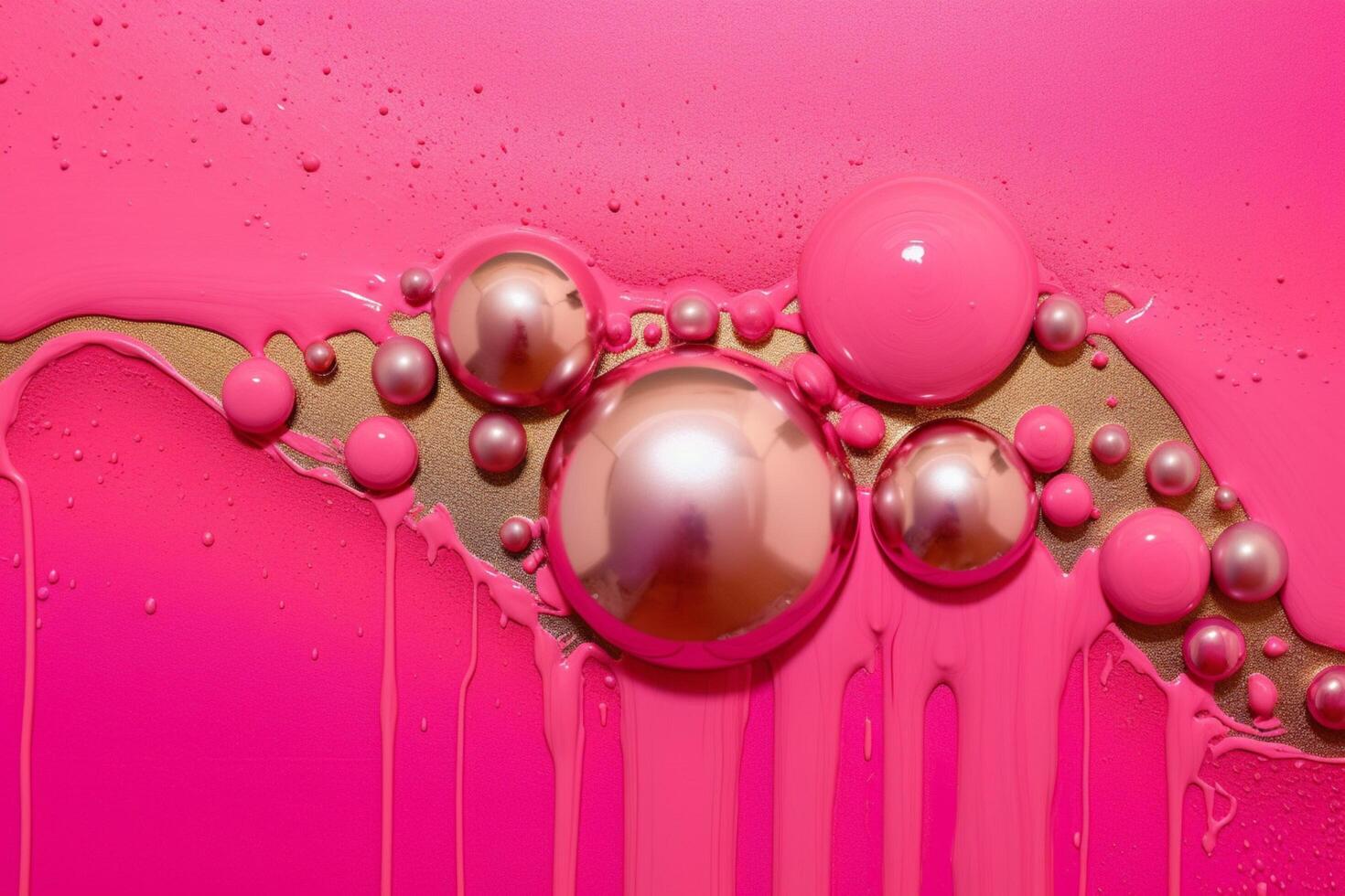 A vivid pink background with metallic accents photo