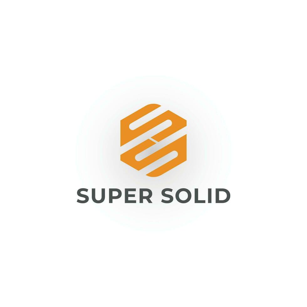 Abstract initial letter S or SS logo in orange color isolated in white background. SS initial vector hexagon monogram icon logo design in orange color applied for electrical company logo template.