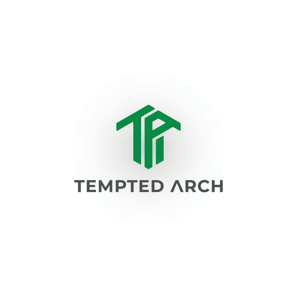 Abstract initial letter TA or AT logo in green color isolated in white background. T and A monogram logo in the hexagon shape. Green hexagon letter TA logo for real estate and construction logo design vector