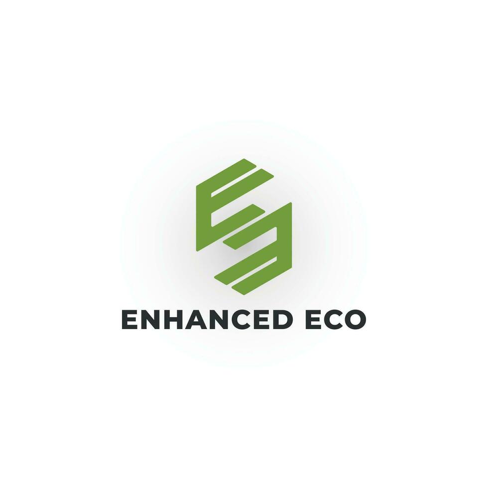 Abstract initial letter E or EE logo in green color isolated in white background. Letter EE hexagon in the green color logo. Green hexagon letter EE for construction company logo design inspiration. vector