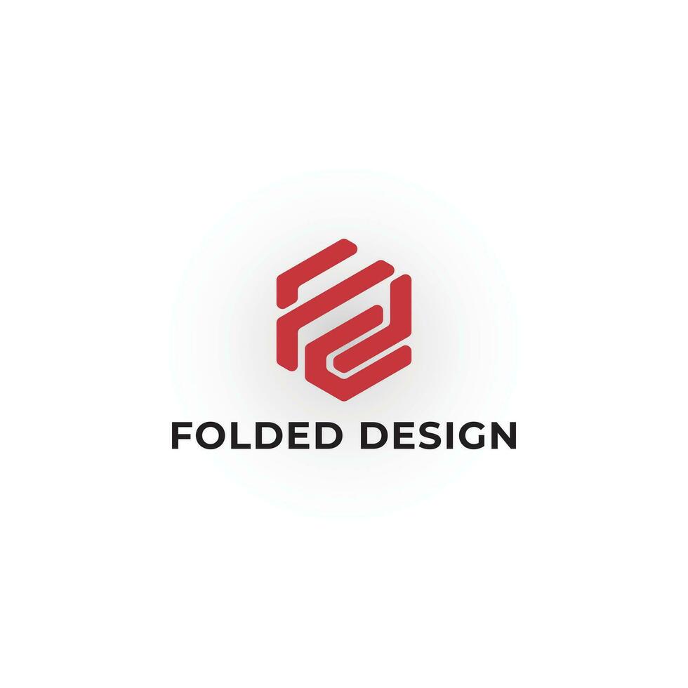 Abstract initial letter FD or DF logo in red color isolated in white background. Initial letter FD logo icon template elements. Creative alphabet design vector. Vector Red hexagon letter illustration.