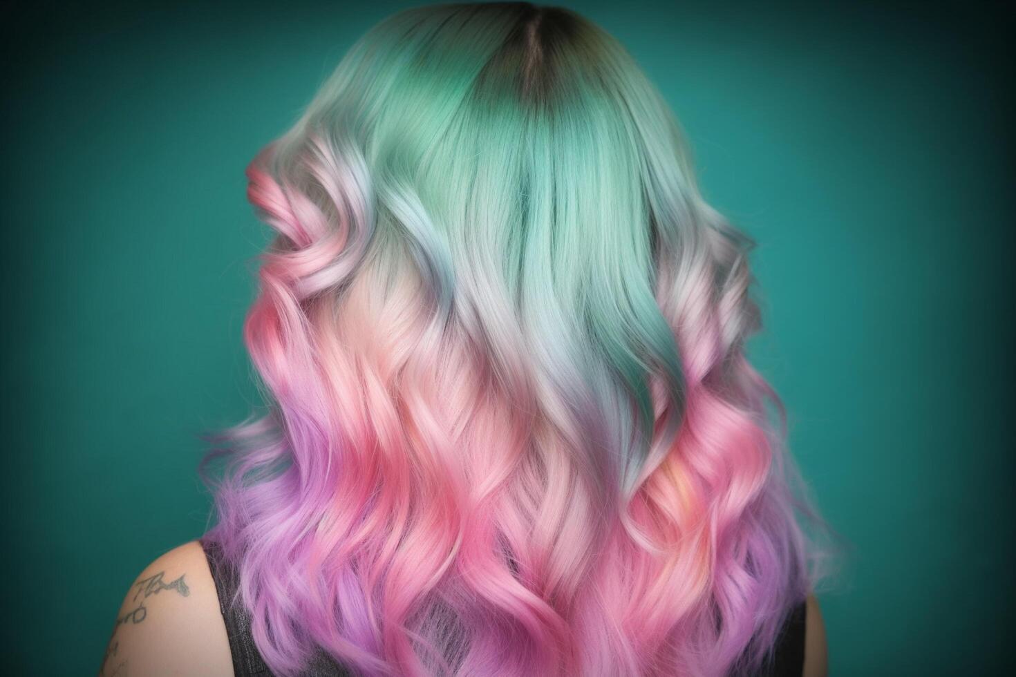 A pink and mint ombre effect photo