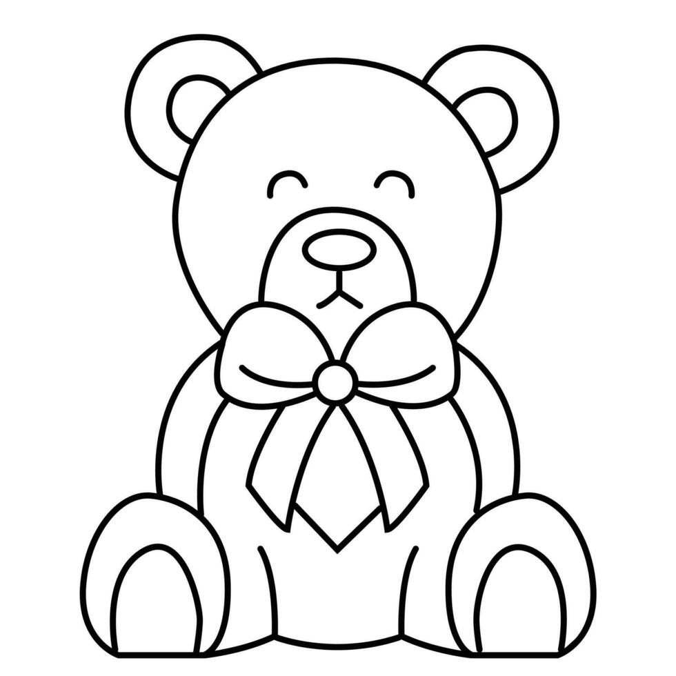 lineart bear teddy vector