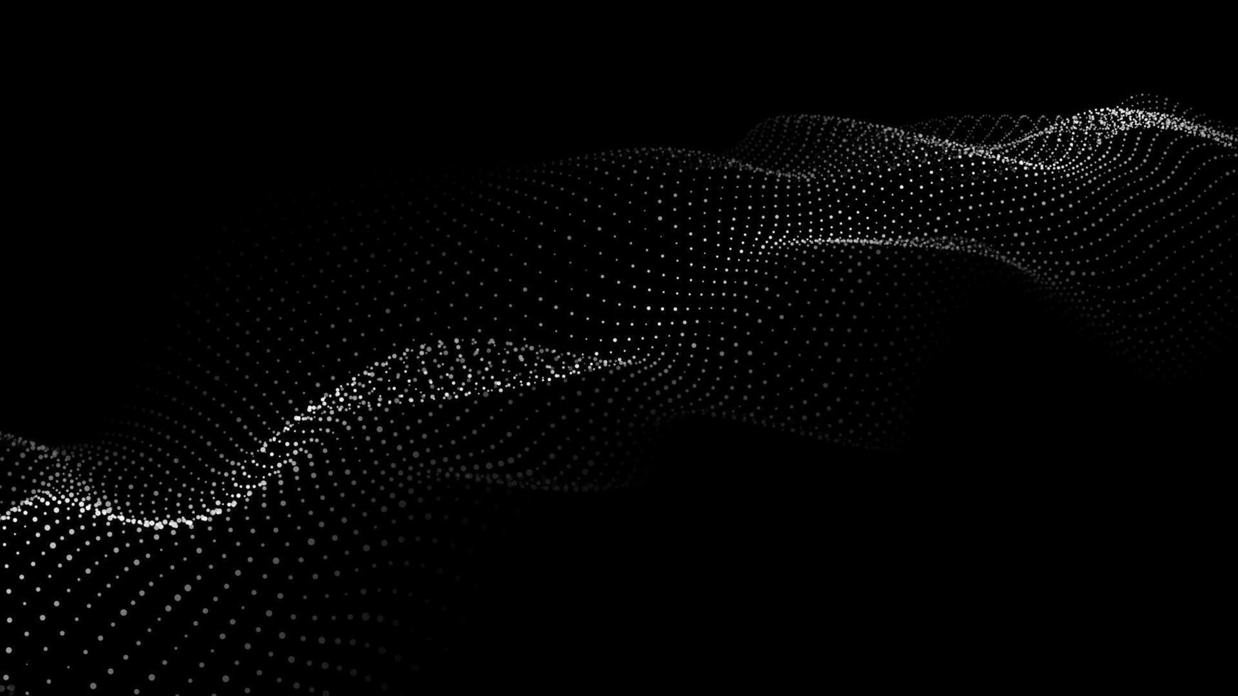 Futuristic dark background with a dynamic wave of particles. Big data. Vector illustration.