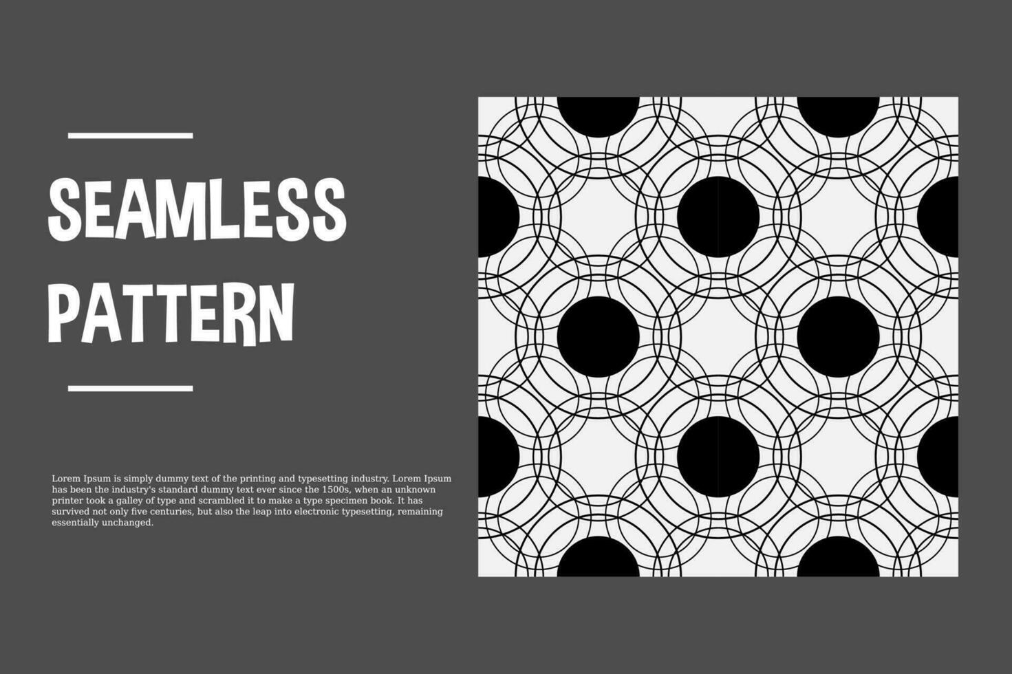 Seamless geometric pattern, Circle pattern line, Monochrome elements vector