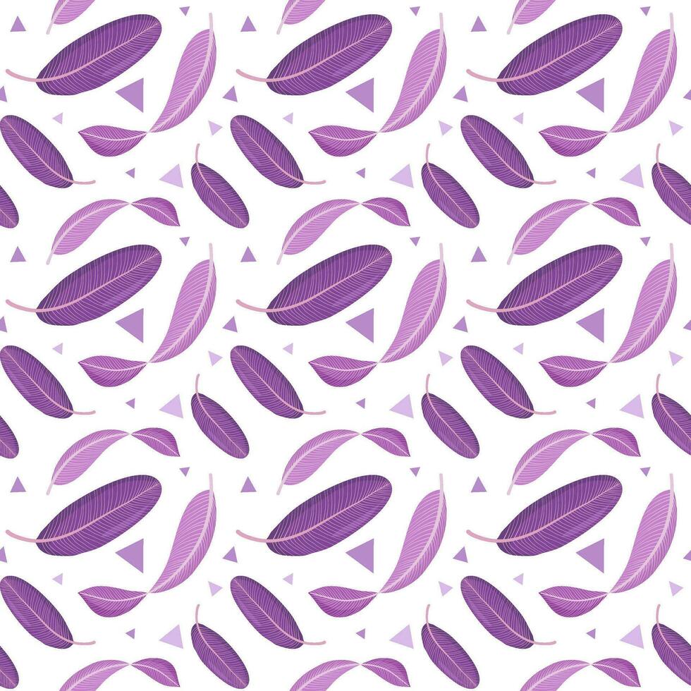 Purple Exotic Tropical Leaves Pattern Isolated on White Background vector