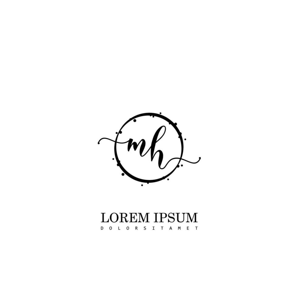 Initial MH handwriting logo vector