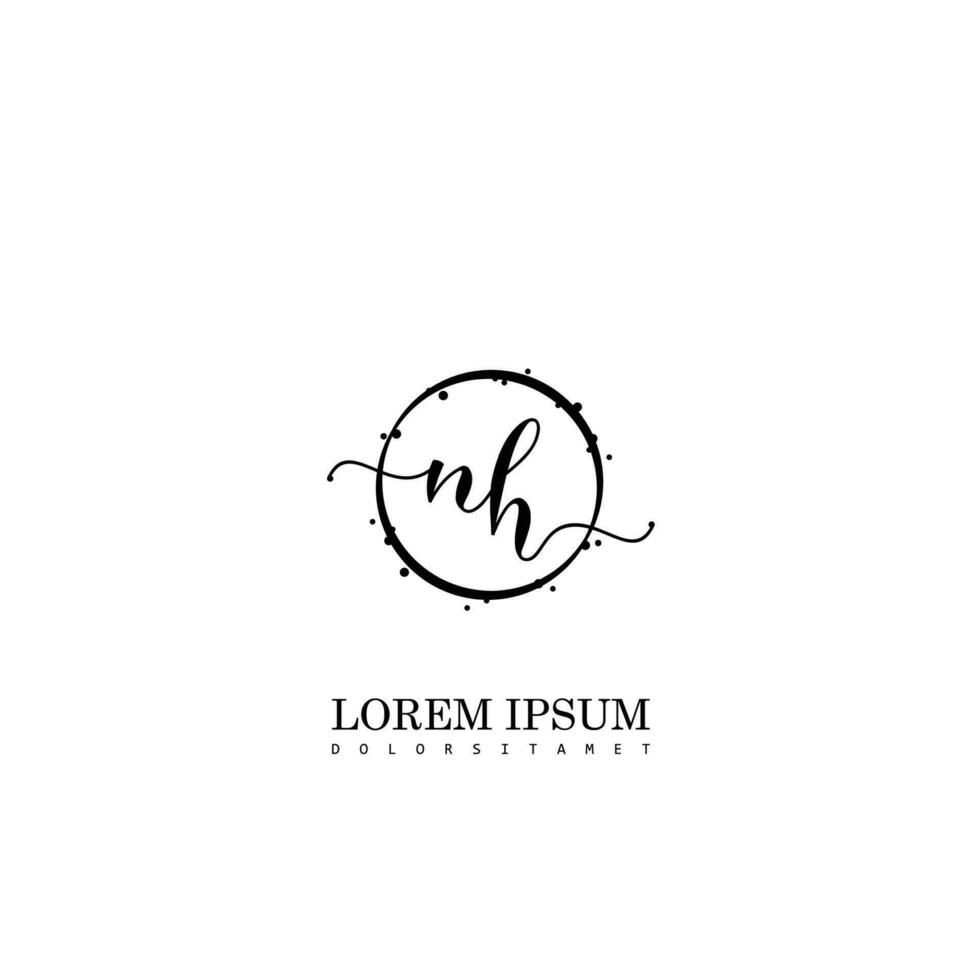 Initial NH handwriting logo vector