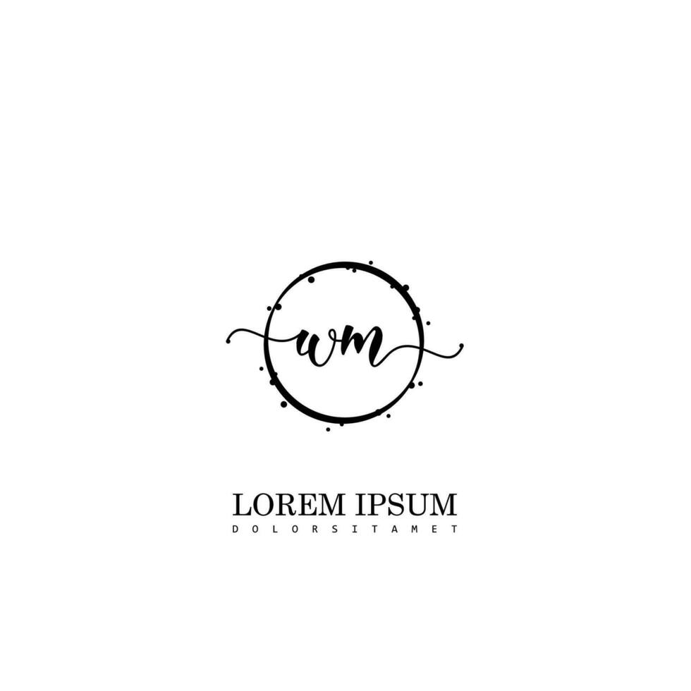 Initial WM handwriting logo vector